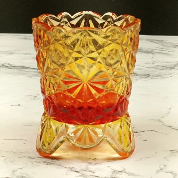 Degenhart Glass Daisy & Button Toothpick Trinket Paperweight Vtg - Picture 2 of 9